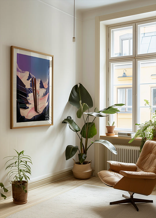 Lyžařské cestování plakát plakát