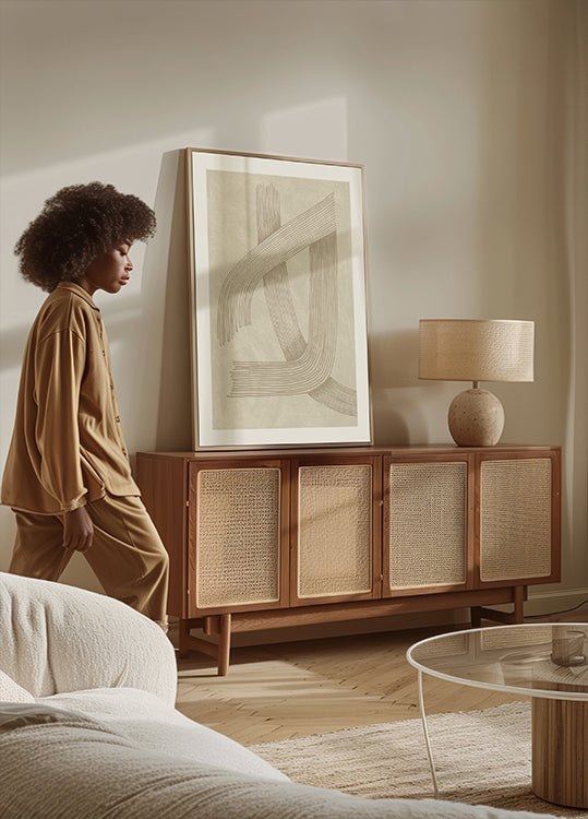 Abstraktní propracovaný plakát linie 01