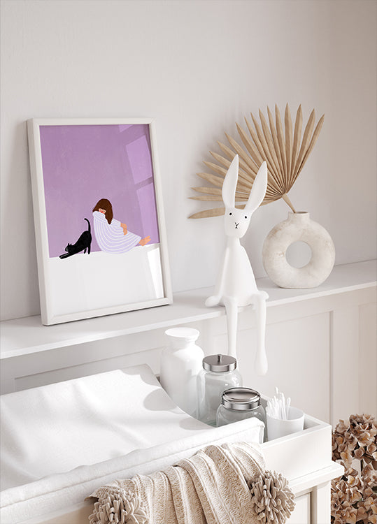 Plakát dívka a kočka