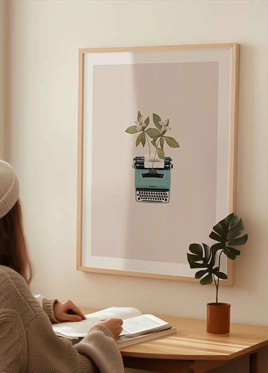 Plakát botanický psací stroj