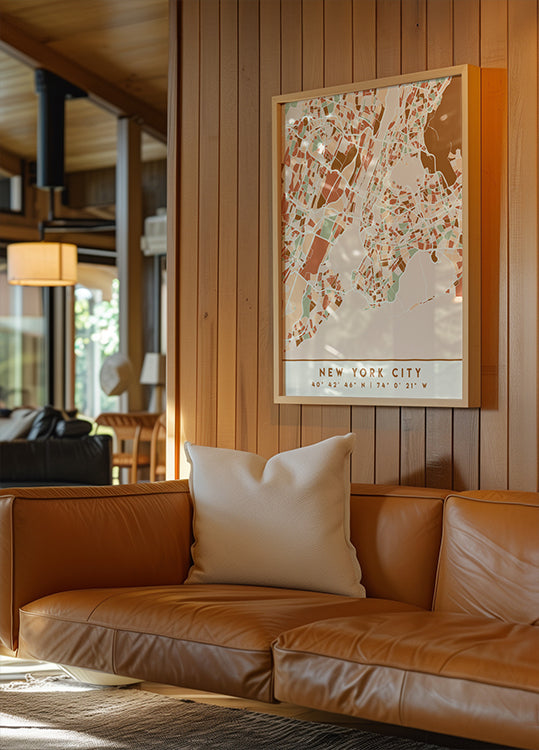 Plakát Black Maps Earth Tones 61