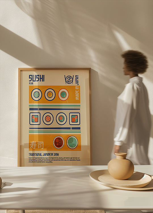 Sushi japonské jídlo tisk plakátu