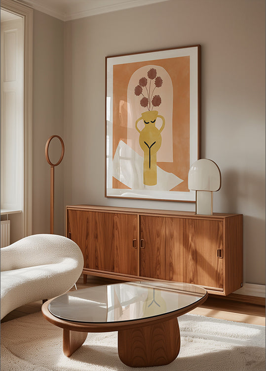 Stylizovaná Váza Připomínající ženský Forma Plakát