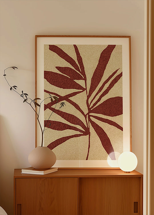Red Leaf Silhouette Plakat