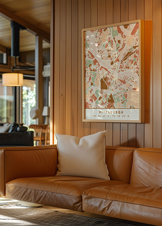 Plakát Black Maps Earth Tones 67