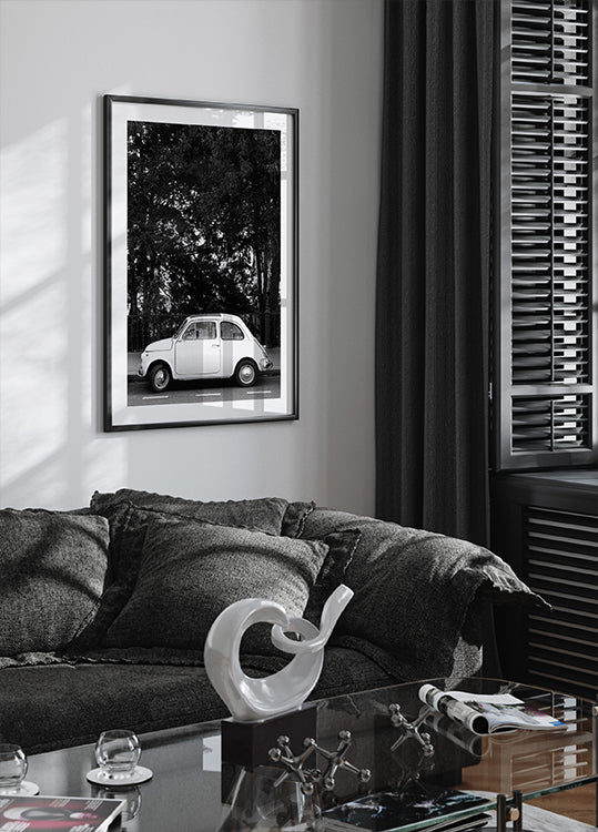 Mini auto černobílý plakát