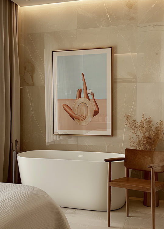 Plakát dívka u bazénu