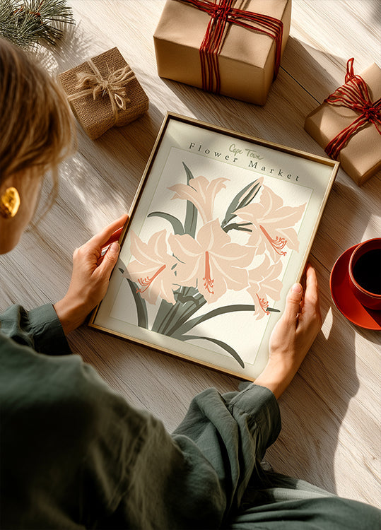 Květinový trh Cap Town Amaryllis Plakát