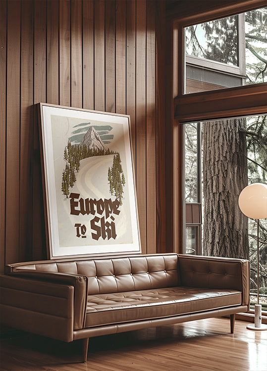 Evropa Na lyžích Vintage Cestovní Pohlednice Plakát