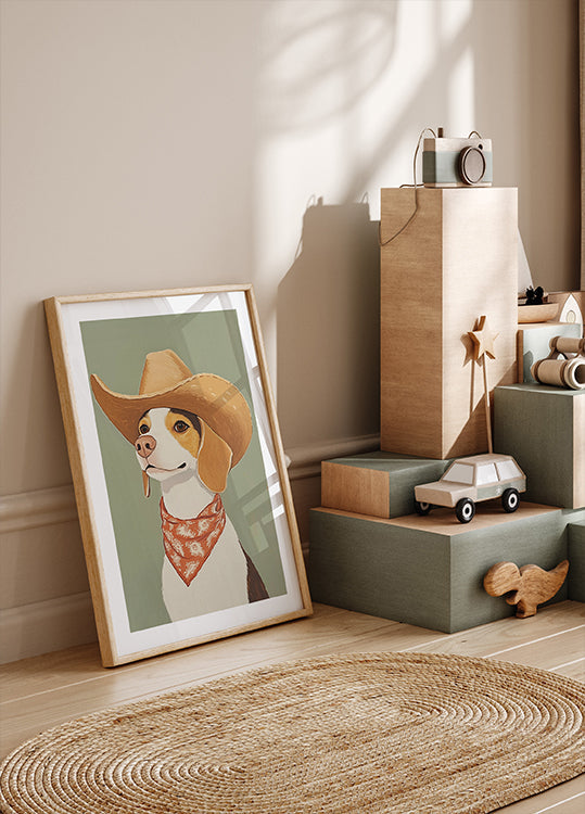 Plakát Cowboy Beagle Dog