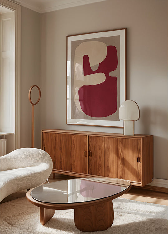 Červené geometrické tvary plakát