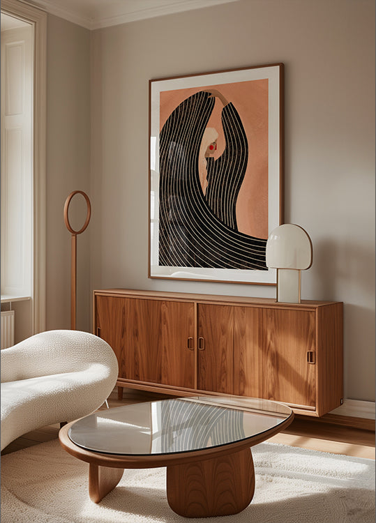 Žena s černými šaty plakát