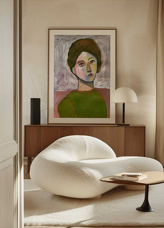 Žena v zeleném svetru