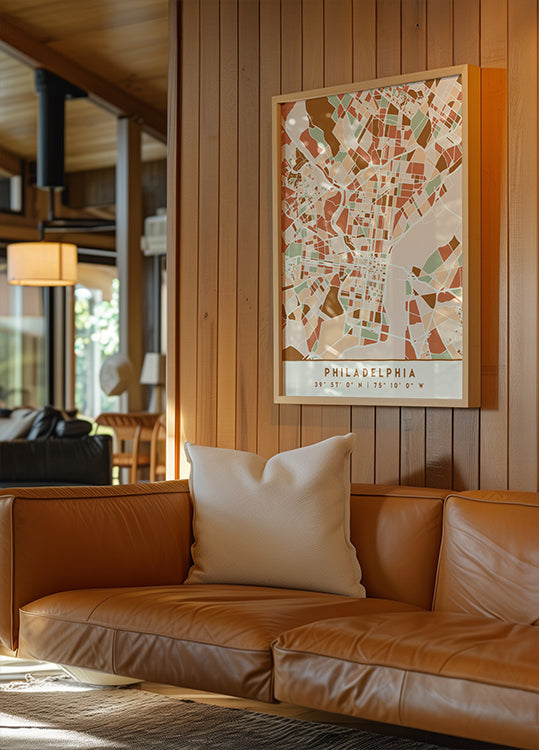 Plakát Black Maps Earth Tones 65