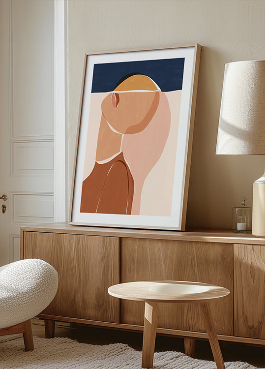 Plakát napůl obličej napůl slunce