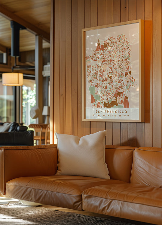 Plakát Black Maps Earth Tones 75