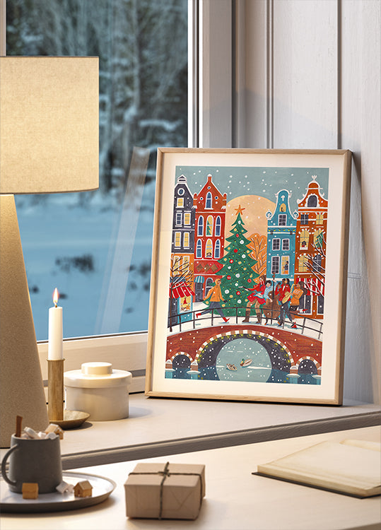 Plakát sněžení v Amsterdamu