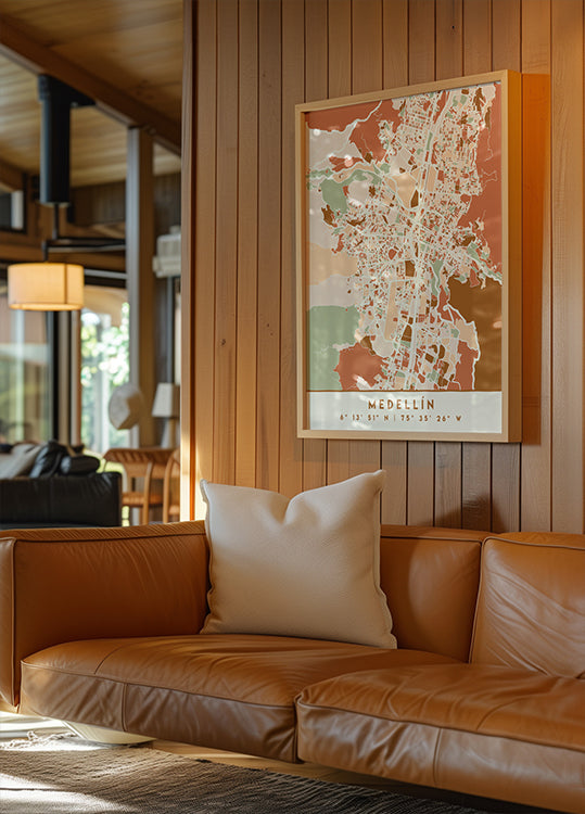 Black Maps Earth Tones 49 Plakát