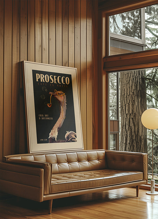 Art Deco Prosecco Nástěnné Umění Pštrosího Plakátu
