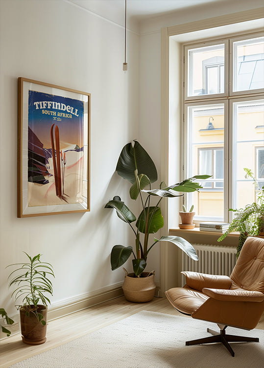 Tiffindell Jižní Afrika Dvě lyžařské plakát