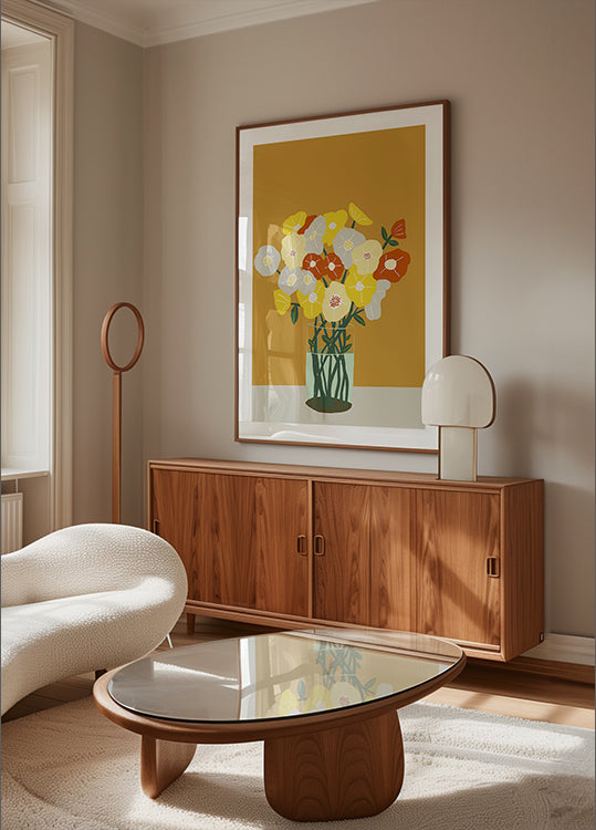 Váza s květinami plakát