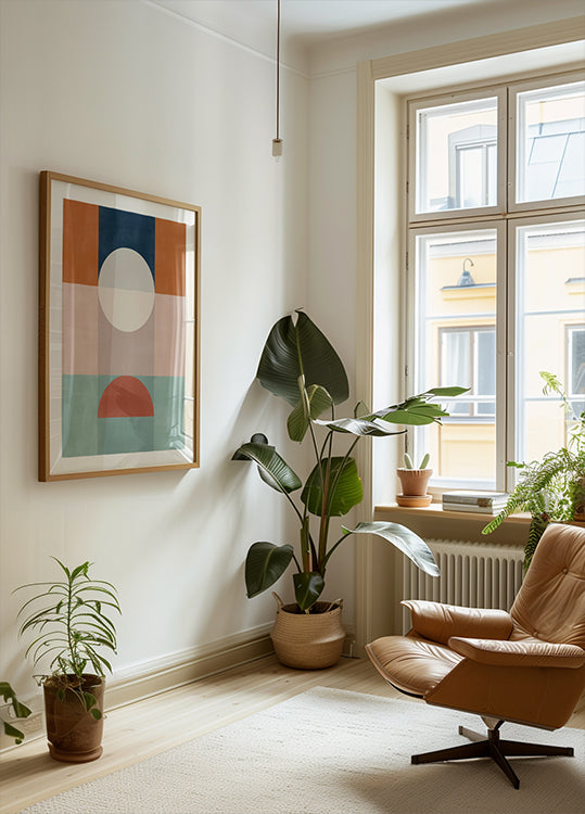 Abstract Geometric Artwork With Earthy Tones Plakat