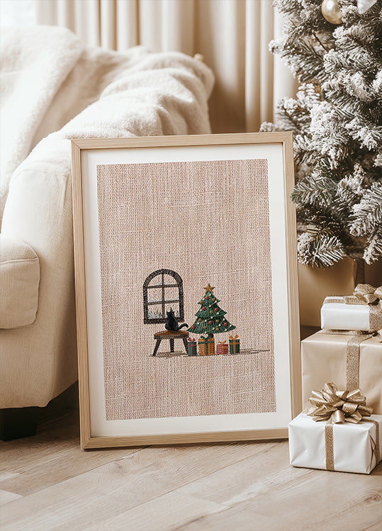 Plakát Kočka v útulném pokoji