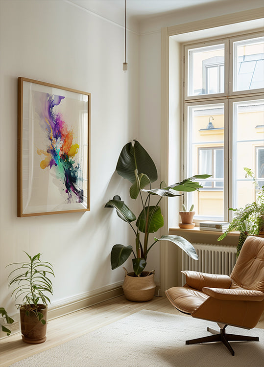 Plakát se zářivými barvami