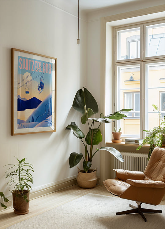 Plakát Lyžařské Švýcarsko