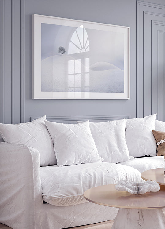 Plakát Lone Tree on Winter Dunes