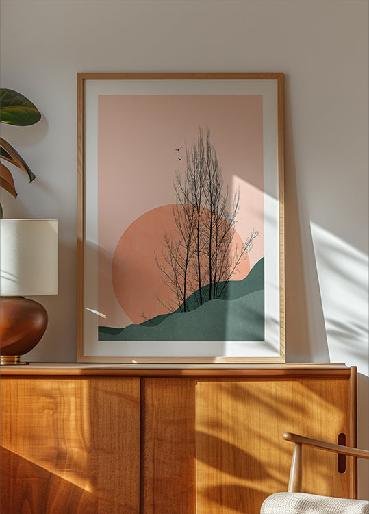 Plakát vzpomínky na západ slunce