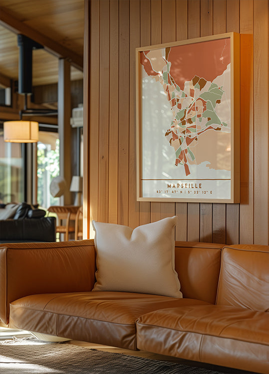 Plakát Black Maps Earth Tones 48