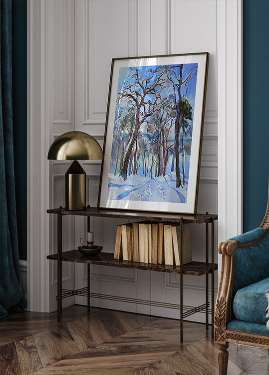 Zimní lesní plakát