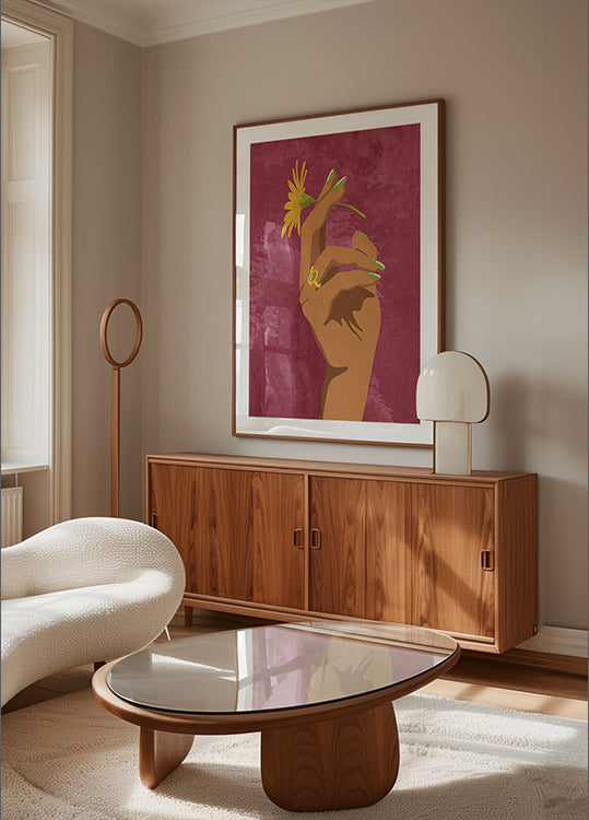 Kouření květin plakát