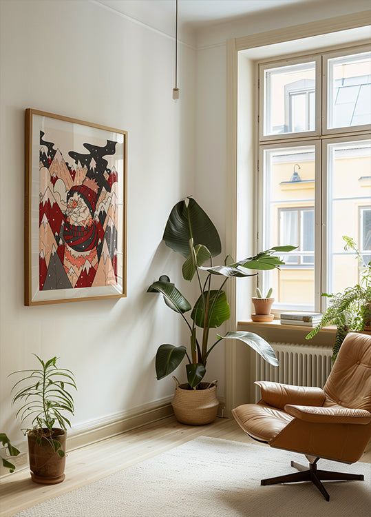 Plakát útulné zimní kočky