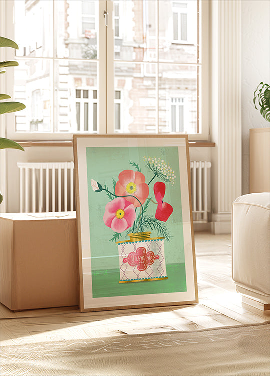 Vlčí máky V Jasmínovém čaji Plakát