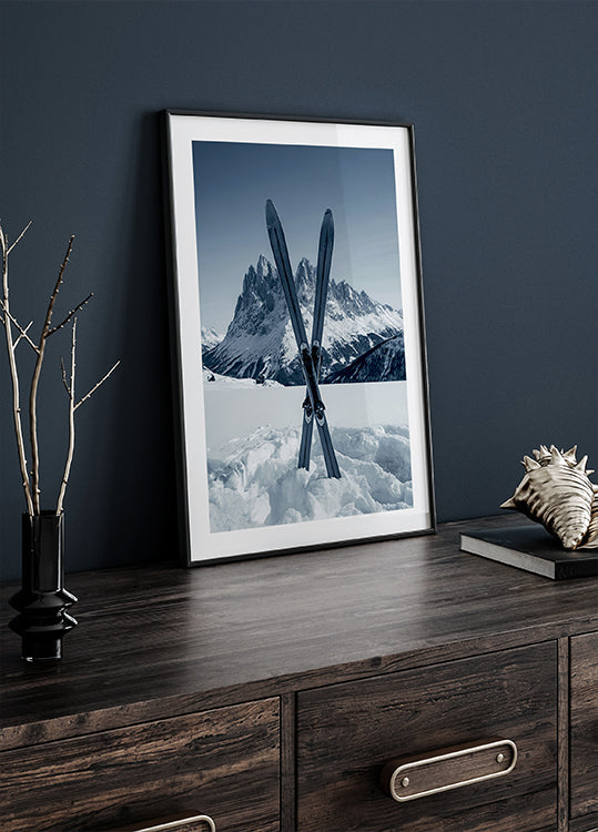 Překřížené lyže plakát