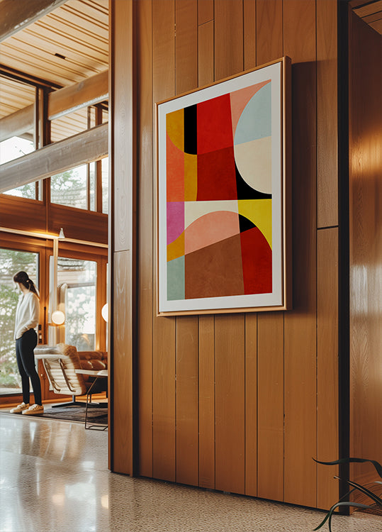 Teplé barvy Bauhaus Geometry2 plakát