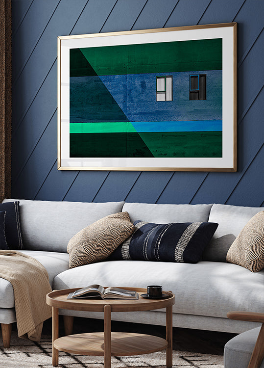 Žaluzie v černobílém plakátu