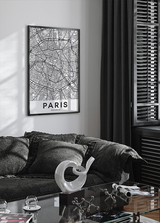 Paříž bílý plakát