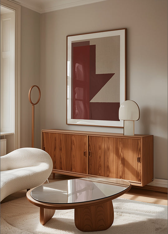 Červené geometrické složení plakát