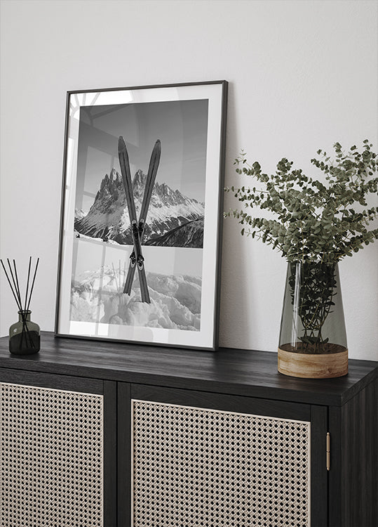 Překřížené lyže plakát