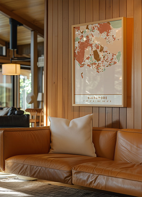 Plakát Black Maps Earth Tones 81