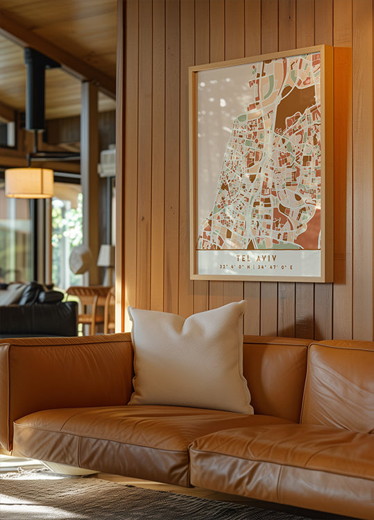 Plakát Black Maps Earth Tones 87