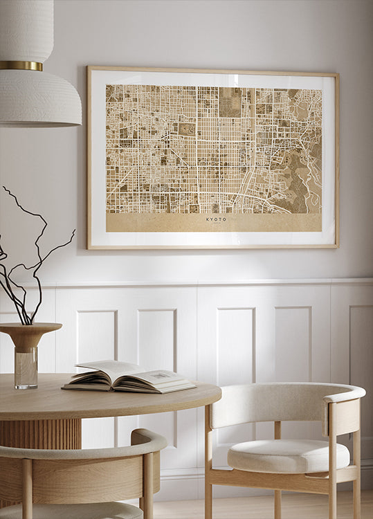 Sepia mapa Kyoto (NOVÁ)