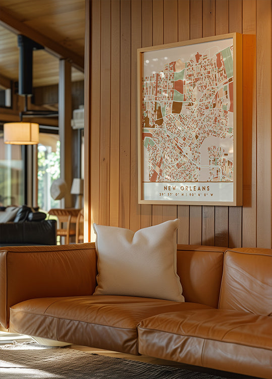 Plakát Black Maps Earth Tones 60