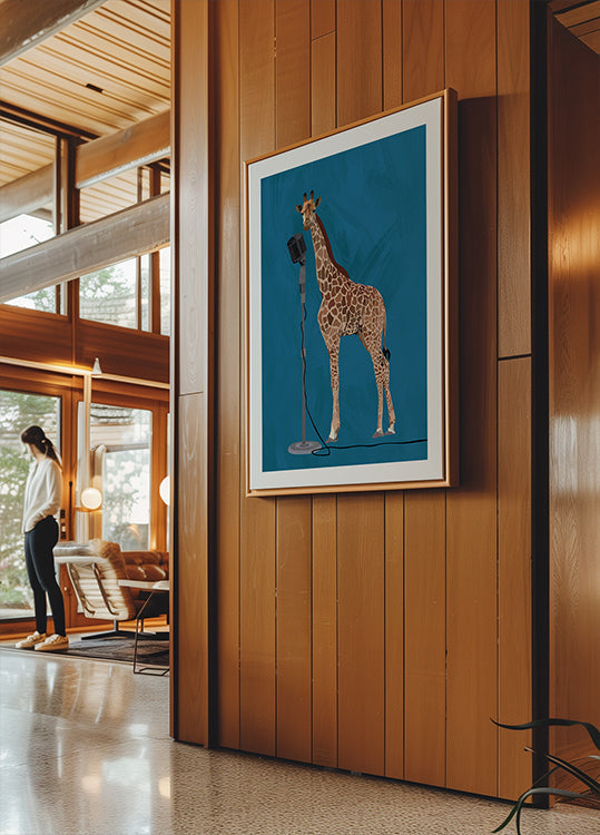 Plakát Žirafa mikrofon Pink 2 01