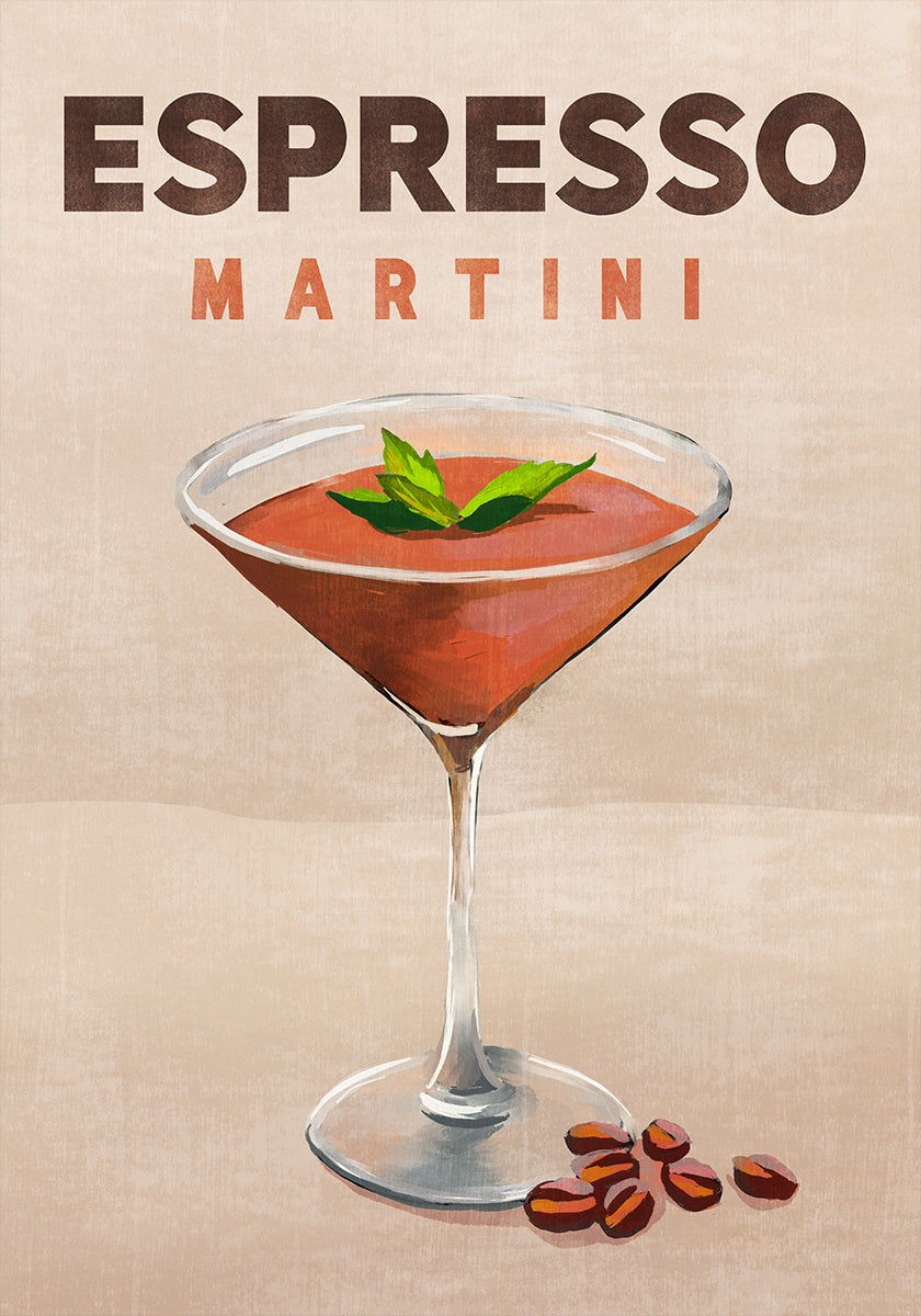 Espresso Martini Cocktail Bar Decor Plakat