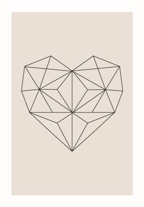 Abstract Geometric Heart Plakat - Posterbox.dk