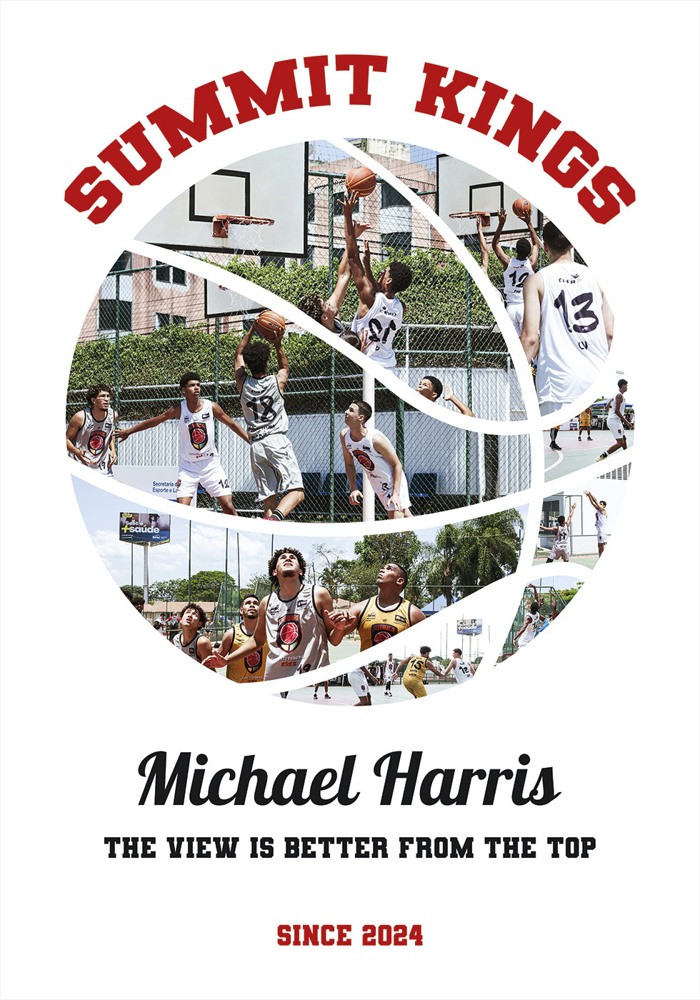 Basketball Photo Collage Personal 2 Plakat - Posterbox